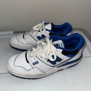 New Balance Men’s 550 White and Blue Sneakers